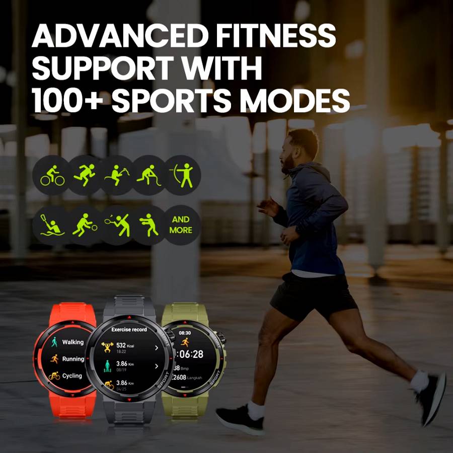 ZEBLAZE smartwatch Ares 3 Plus, heart rate, 1.43 AMOLED, IP68, μαύρο ARES3PLUS-BK