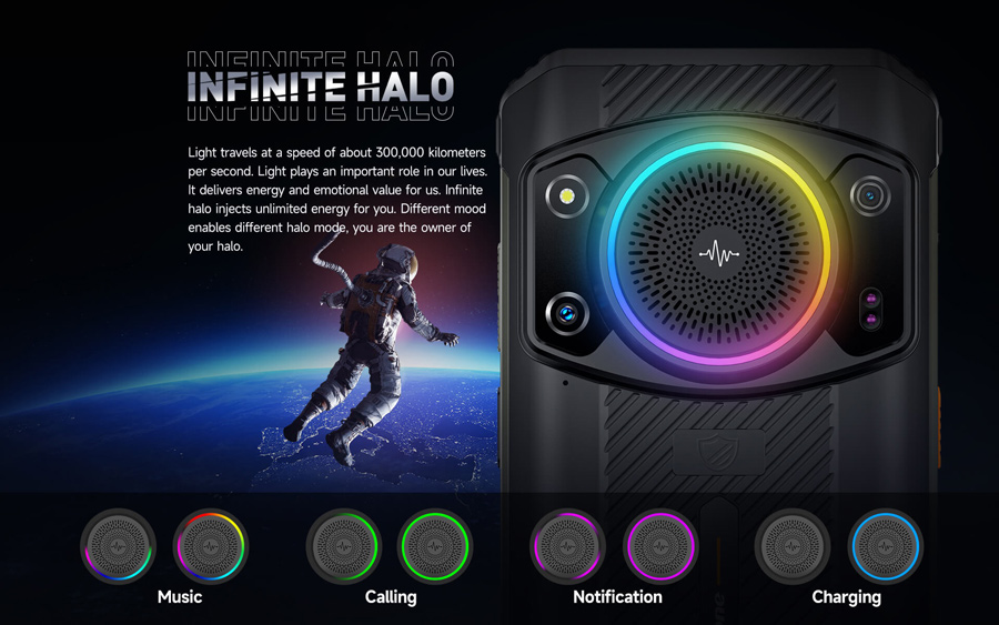 ULEFONE smartphone Armor 21 με ηχείο 3.5W, 6.58, 8/256GB, 9600mAh, IP68/IP69K, μαύρο ARMOR-21-BK