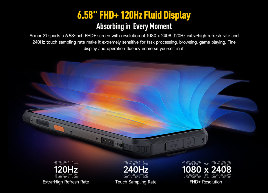 ULEFONE smartphone Armor 21 με ηχείο 3.5W, 6.58, 8/256GB, 9600mAh, IP68/IP69K, μαύρο ARMOR-21-BK