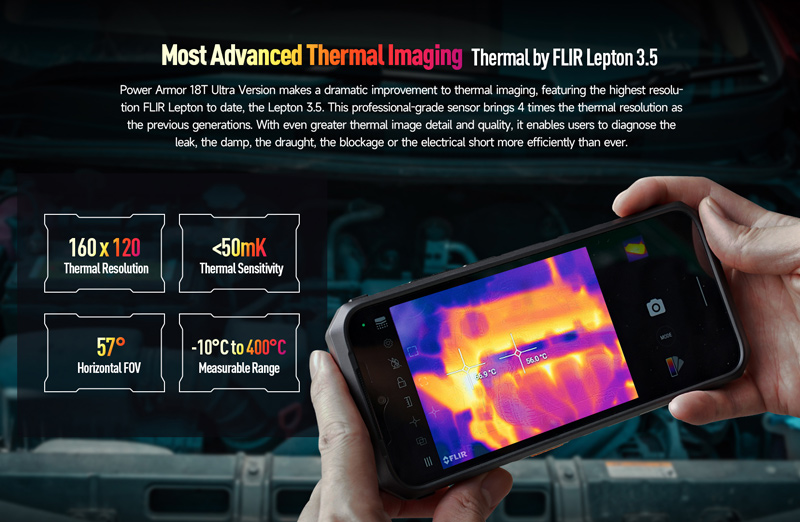 ULEFONE smartphone Power Armor 18T Ultra, 6.58, 12/512GB, 5G, 9600mAh, IP68/IP69K, μαύρο ARMOR18TU-BK