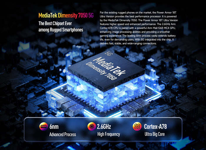 ULEFONE smartphone Power Armor 18T Ultra, 6.58, 12/512GB, 5G, 9600mAh, IP68/IP69K, μαύρο ARMOR18TU-BK