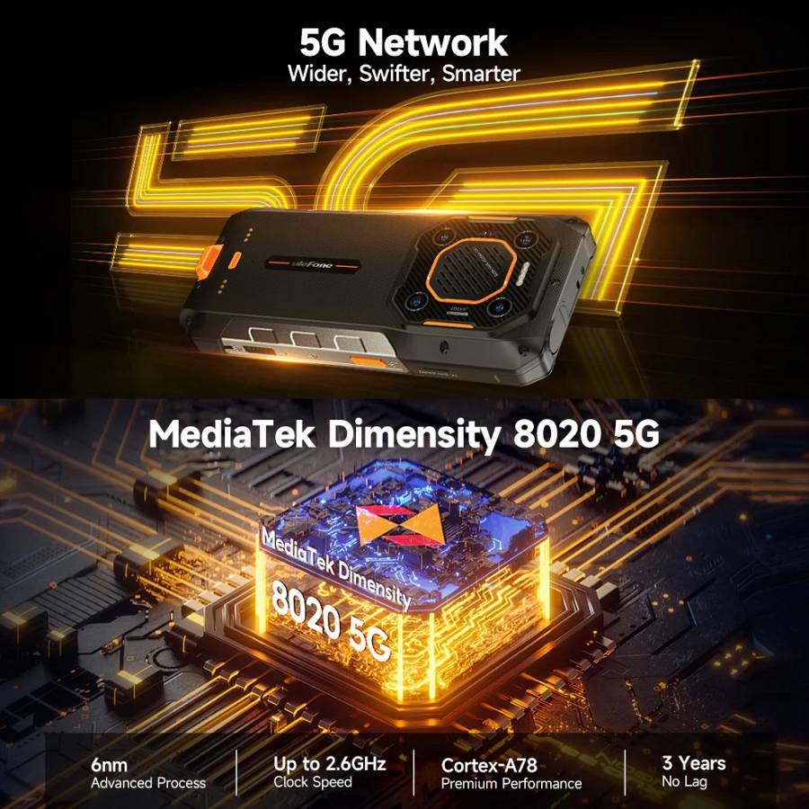 ULEFONE smartphone Armor 26 Ultra Walkie-Talkie, 6.78, 12/512GB, 5G, 15600mAh, IP68/IP69K, μαύρο ARMOR26ULTRAWT-BK