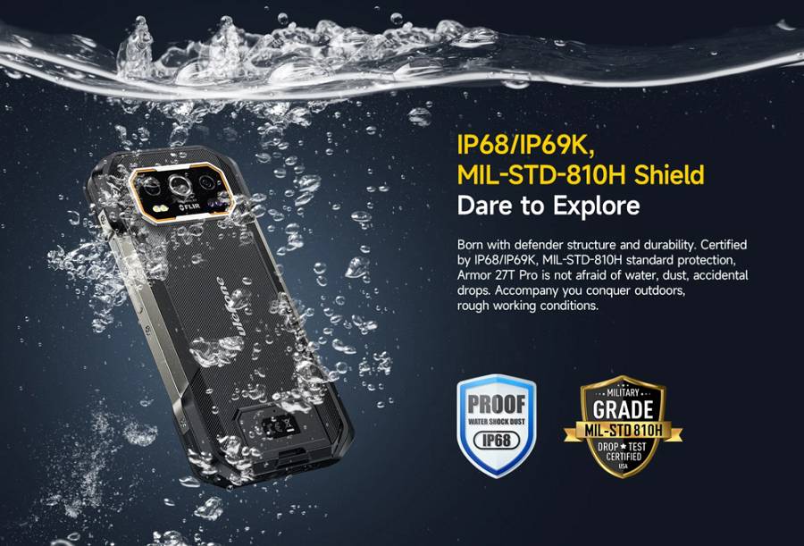 ULEFONE smartphone Armor 27T Pro, 6.78, 12/256GB, 5G, 10600mAh, IP68/IP69K, μαύρο ARMOR27TPRO-BK