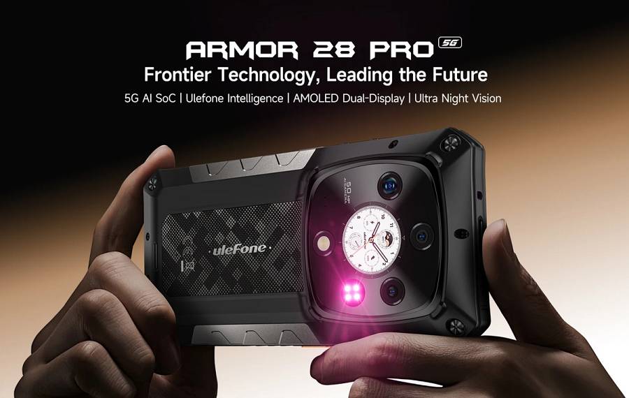 ULEFONE smartphone Armor 28 Pro, 6.67 & 1.04, 16/512GB, 5G, 10600mAh, IP68/IP69K/MIL-STD-810H, μαύρο ARMOR28PRO-BK
