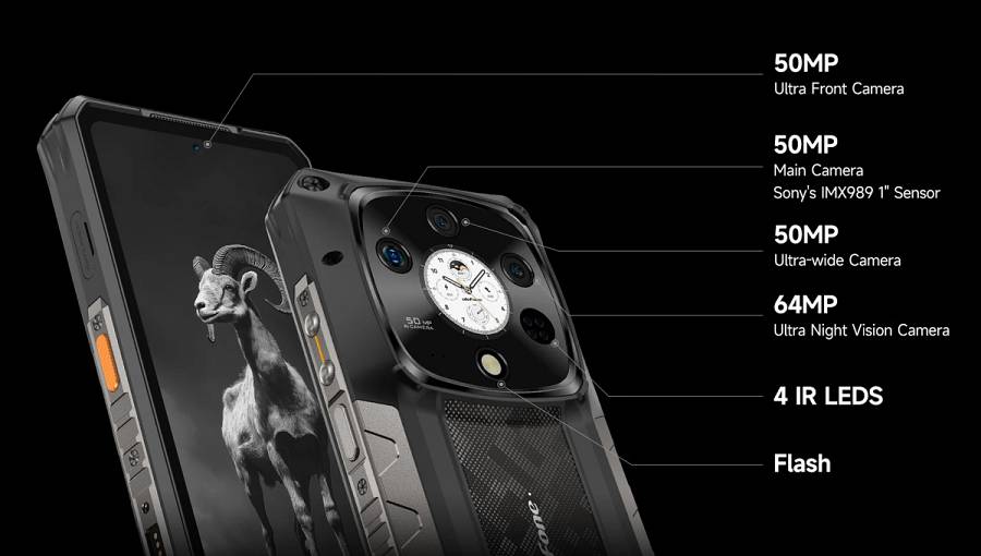 ULEFONE smartphone Armor 28 Pro, 6.67 & 1.04, 16/512GB, 5G, 10600mAh, IP68/IP69K/MIL-STD-810H, μαύρο ARMOR28PRO-BK