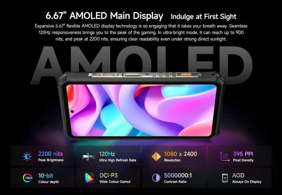 ULEFONE smartphone Armor 28 Pro, 6.67 & 1.04, 16/512GB, 5G, 10600mAh, IP68/IP69K/MIL-STD-810H, μαύρο ARMOR28PRO-BK