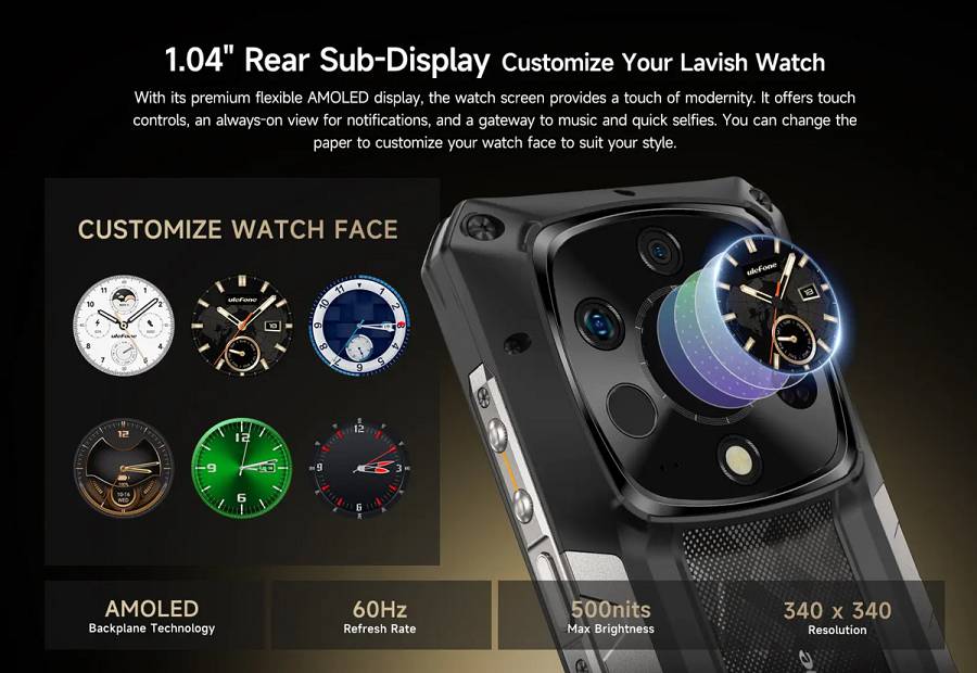 ULEFONE smartphone Armor 28 Ultra Thermal, 6.67 & 1.04, 16/1TB, 5G, 10600mAh, IP68/IP69K, μαύρο ARMOR28UTH-BK