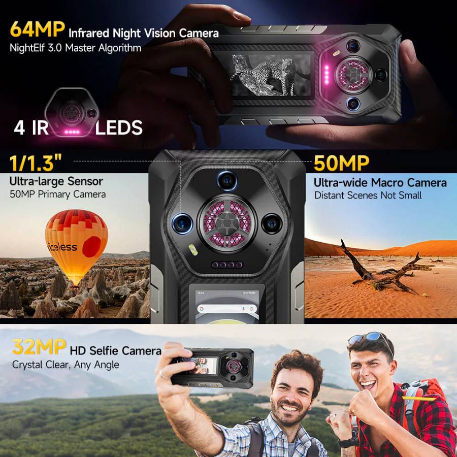 ULEFONE smartphone Armor 30 Pro, 6.95 & 3.4, 16/512GB, 5G, 12800mAh, IP68/IP69K, μαύρο ARMOR30PRO-BK