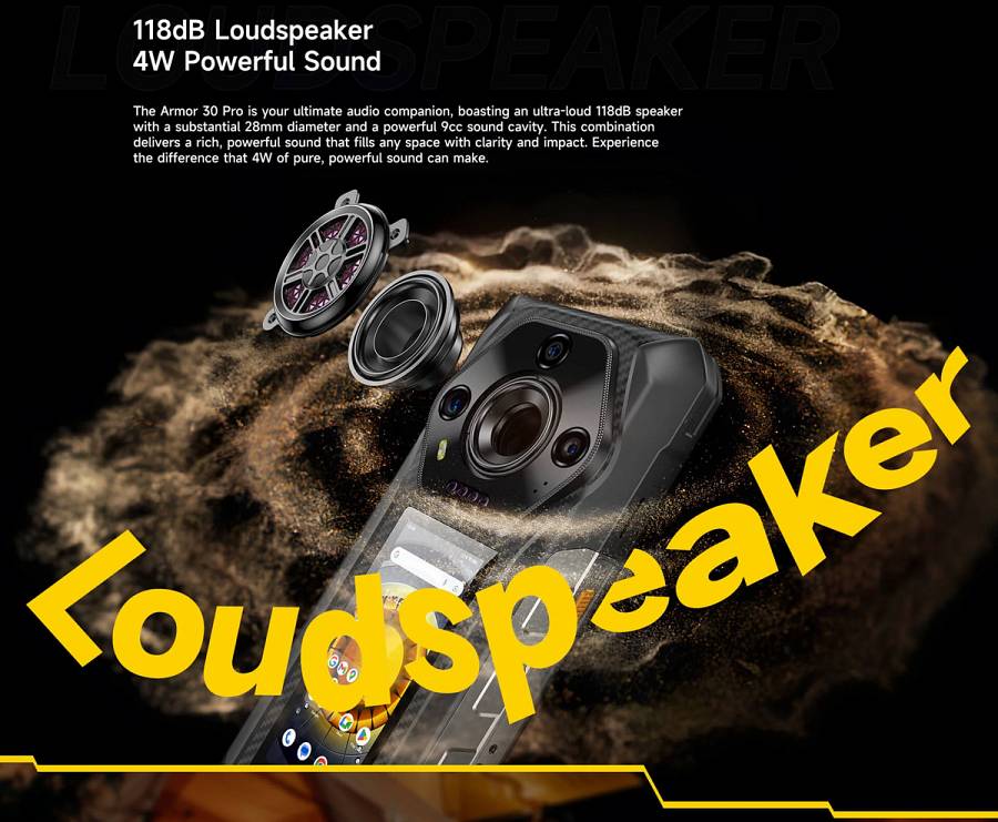 ULEFONE smartphone Armor 30 Pro, 6.95 & 3.4, 16/512GB, 5G, 12800mAh, IP68/IP69K, μαύρο ARMOR30PRO-BK