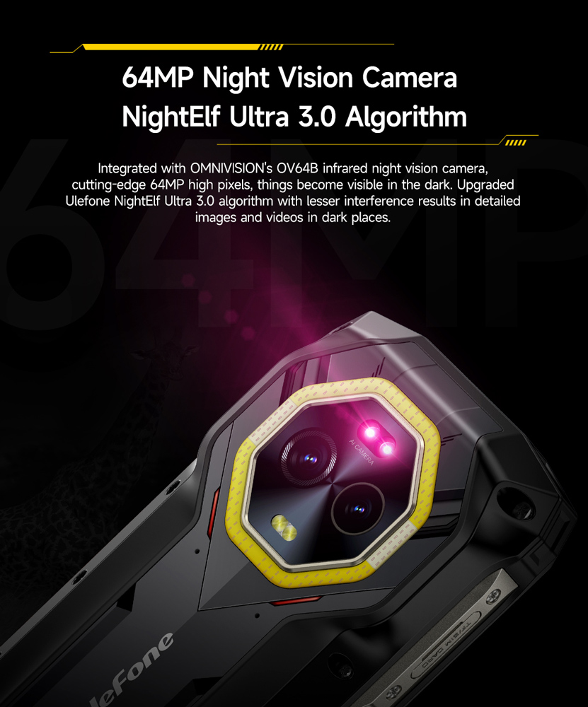 ULEFONE smartphone Armor Mini 20, 4.7, 8/256GB, 4G, 6200mAh, IP68/IP69K, μαύρο ARMORMINI20-BK