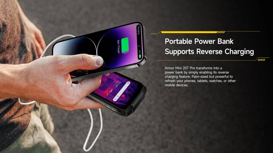 ULEFONE smartphone Armor Mini 20T Pro, 4.7, 8/256GB, 5G, 6200mAh, IP68/IP69K, μαύρο ARMORMINI20TPRO-BK