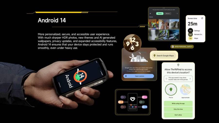 ULEFONE smartphone Armor Mini 20T Pro, 4.7, 8/256GB, 5G, 6200mAh, IP68/IP69K, μαύρο ARMORMINI20TPRO-BK