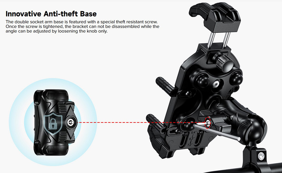 ULEFONE βάση ποδηλάτου για smartphone Armor Mount Pro AM01, μαύρη ARMORMOUNTPRO