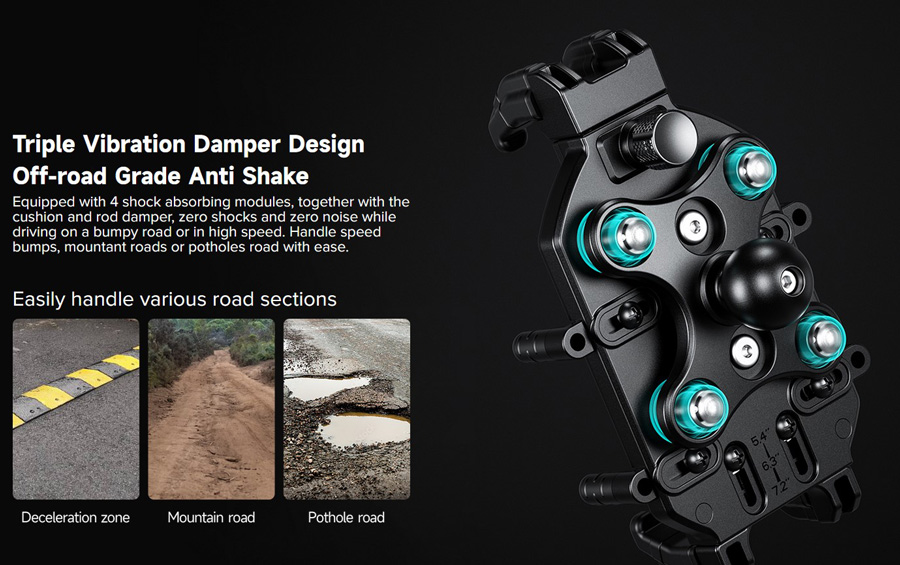 ULEFONE βάση ποδηλάτου για smartphone Armor Mount Pro AM01, μαύρη ARMORMOUNTPRO