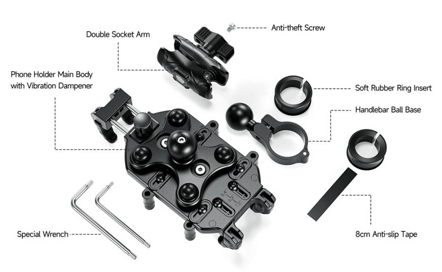 ULEFONE βάση ποδηλάτου για smartphone Armor Mount Pro AM01, μαύρη ARMORMOUNTPRO