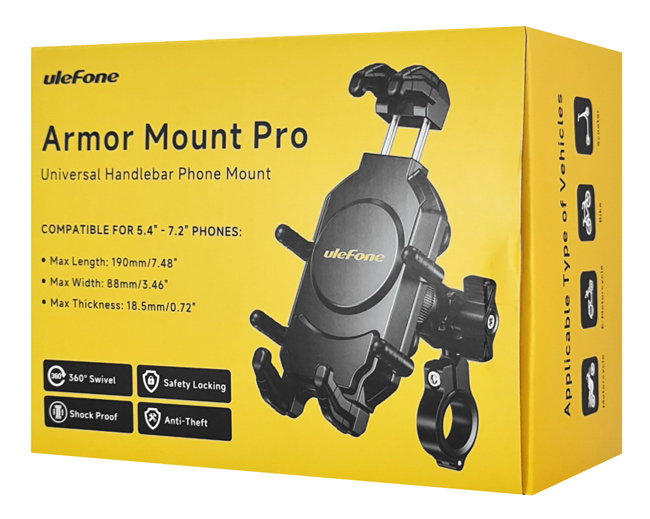ULEFONE βάση ποδηλάτου για smartphone Armor Mount Pro AM01, μαύρη ARMORMOUNTPRO