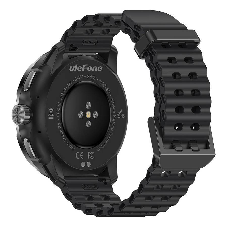ULEFONE smartwatch Armor Watch Pro, 2x λουράκια, heart rate, 1.50 AMOLED, GPS, 5 ΑΤΜ/IP68/IP69K/MIL-STD-810H, μαύρο ARMORWATCHPRO-BK