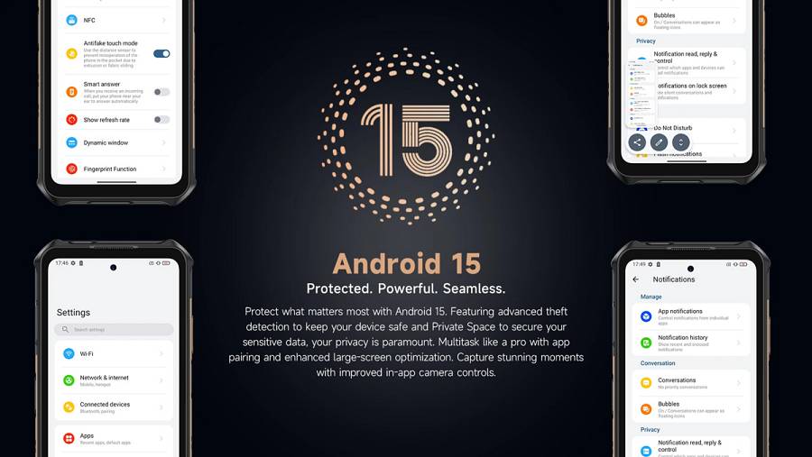 ULEFONE smartphone Armor X16 Pro, 6.56, 8/256GB, 5G, 10360mAh, IP68/IP69K/MIL-STD-810H, μαύρο ARMORX16PRO-BK