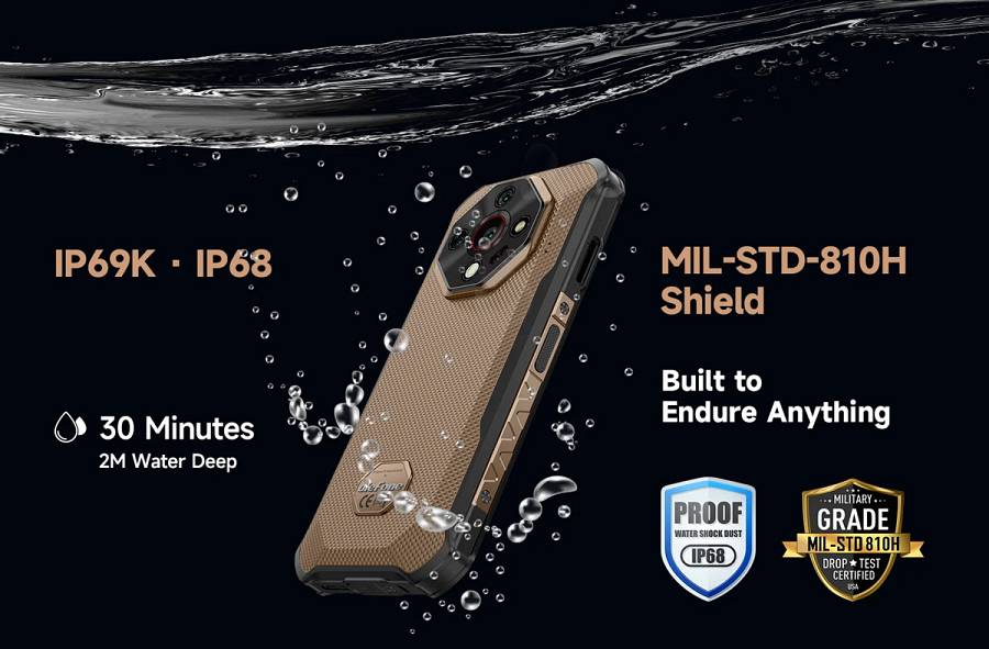 ULEFONE smartphone Armor X16 Pro, 6.56, 8/256GB, 5G, 10360mAh, IP68/IP69K/MIL-STD-810H, μαύρο ARMORX16PRO-BK