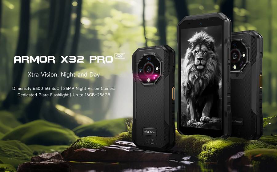 ULEFONE smartphone Armor X32 Pro, 5.65, 8/256GB, 5G, 5500mAh, IP68/IP69K, μαύρο ARMORX32PRO-BK