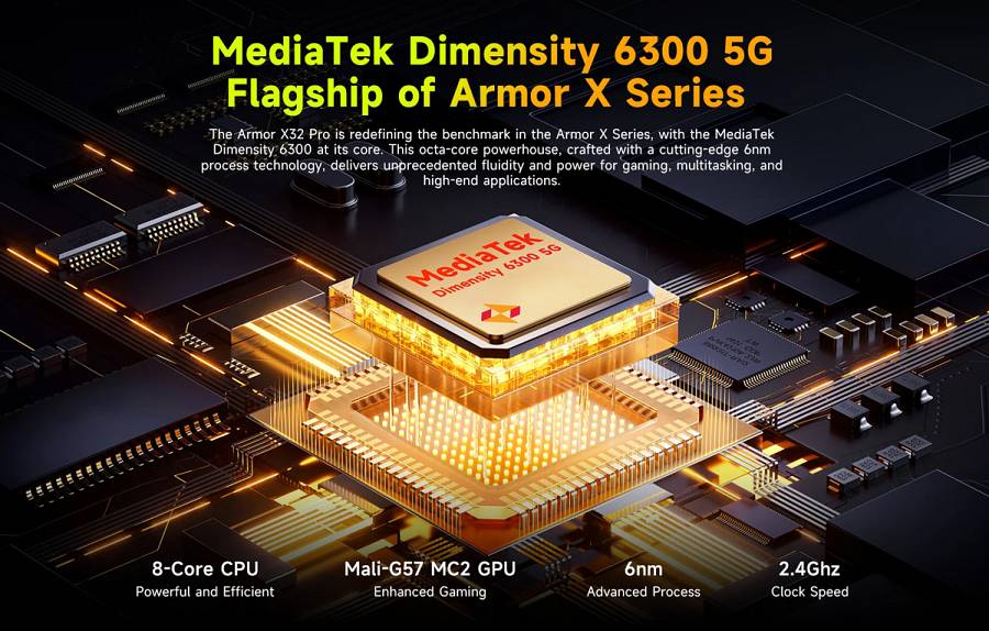ULEFONE smartphone Armor X32 Pro, 5.65, 8/256GB, 5G, 5500mAh, IP68/IP69K, μαύρο ARMORX32PRO-BK
