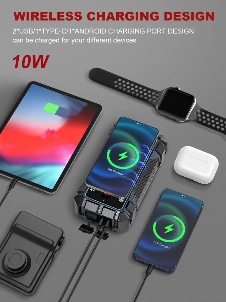 AVAPOW εκκινητής μπαταρίας αυτοκινήτου A9 Pro με φακό, 12V/2500A, 16000mAh AVP-A9PRO