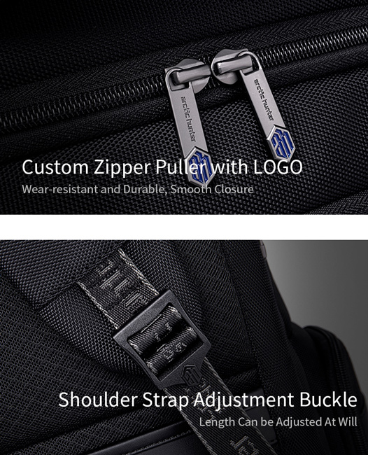 ARCTIC HUNTER τσάντα πλάτης B00544 με θήκη laptop 17, 40L, USB, μαύρη B00544-BK