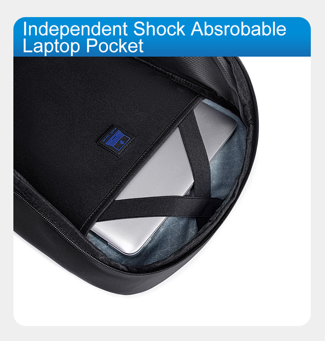 ARCTIC HUNTER τσάντα πλάτης B00559 με θήκη laptop 15.6, 21L, μαύρη B00559-BK