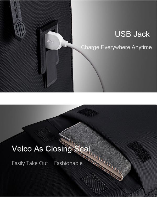 ARCTIC HUNTER τσάντα πλάτης B00562 με θήκη laptop 15.6, 20L, USB, μαύρη B00562-BK