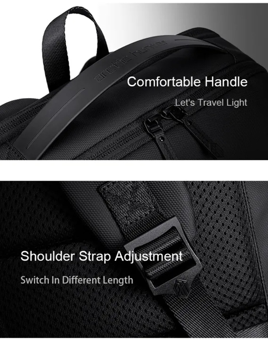 ARCTIC HUNTER τσάντα πλάτης B00574 με θήκη laptop 15.6, 10L, μαύρη B00574-BK