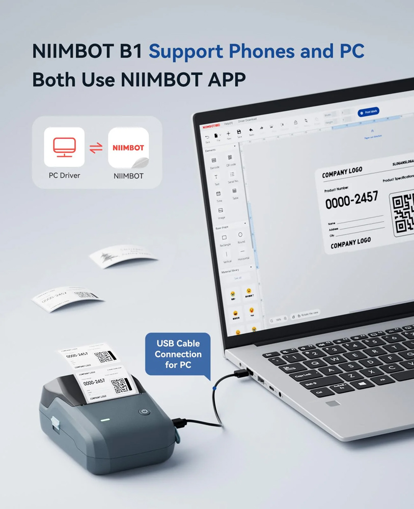 NIIMBOT smart θερμικός εκτυπωτής ετικετών B1, 203dpi, Bluetooth, μπλε B1-BL