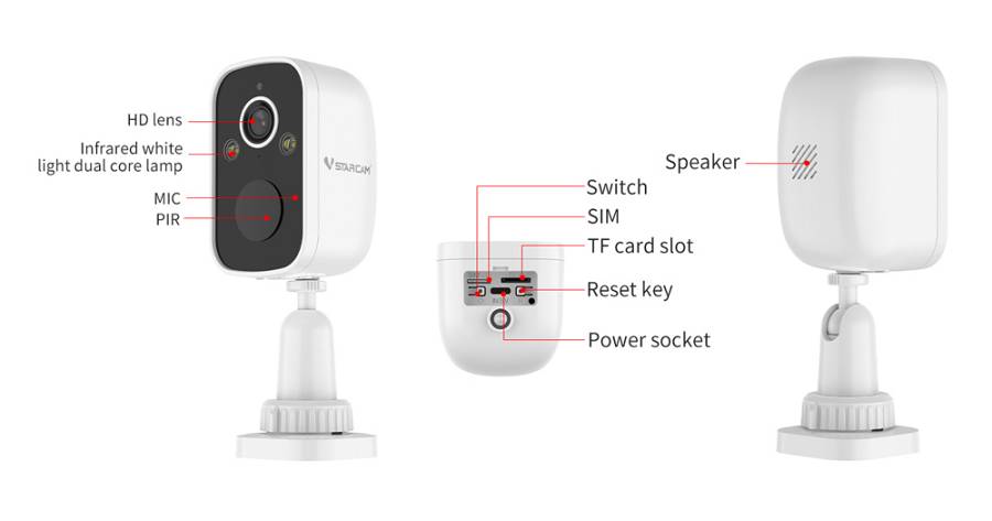 VSTARCAM smart ηλιακή κάμερα BG55, 3MP, 4G, SD, 5000mAh, IP66 BG55