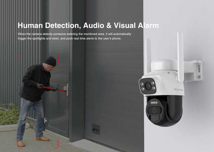 VSTARCAM smart ηλιακή κάμερα BG622DR, dual lens, 2MP, 4G, SD, PTZ, IP66 BG622DR