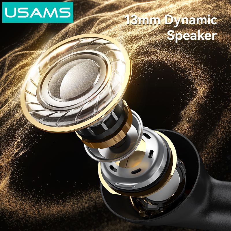 USAMS earphones με θήκη φόρτισης E05, True Wireless, BT 6.0, λευκό BHE0502