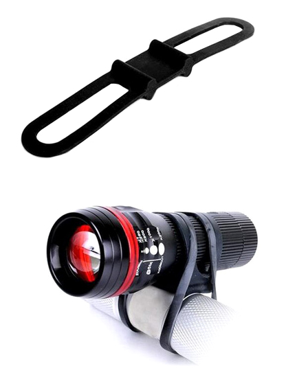 POWERTECH ελαστικό κλιπ συγκράτησης φακού ποδηλάτου BIKE-0019, μαύρο BIKE-0019