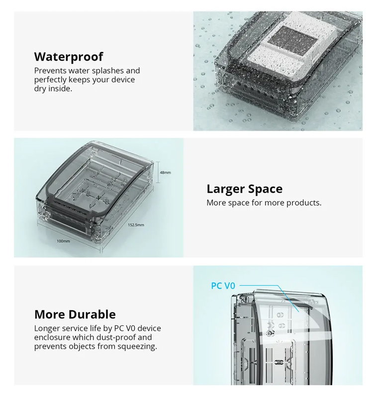 SONOFF θήκη για smart διακόπτες BOX-R2, αδιάβροχη, διάφανη BOX-R2