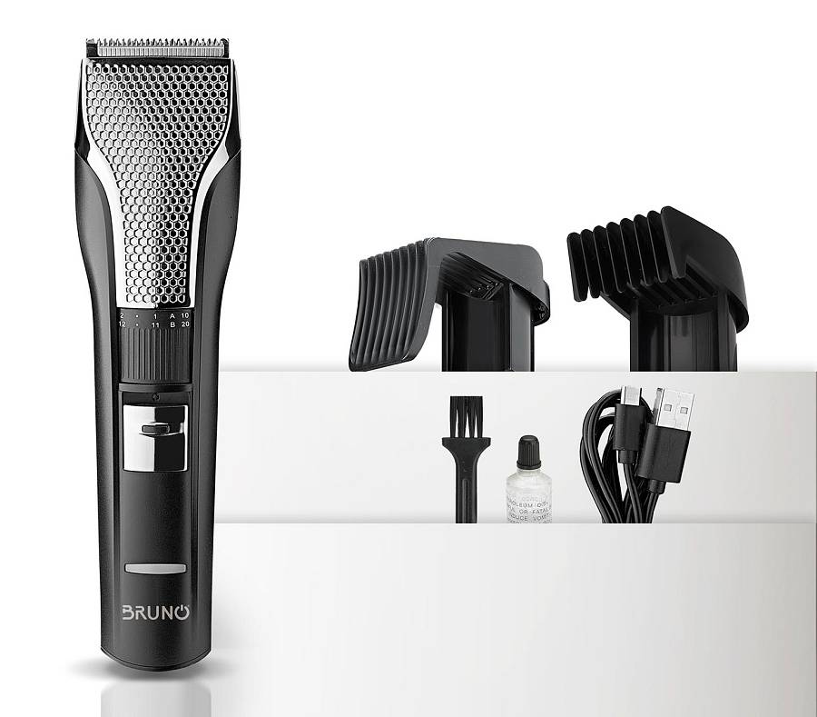 BRUNO κουρευτική μηχανή BRN-0220, επαναφορτιζόμενη, μαύρη BRN-0220