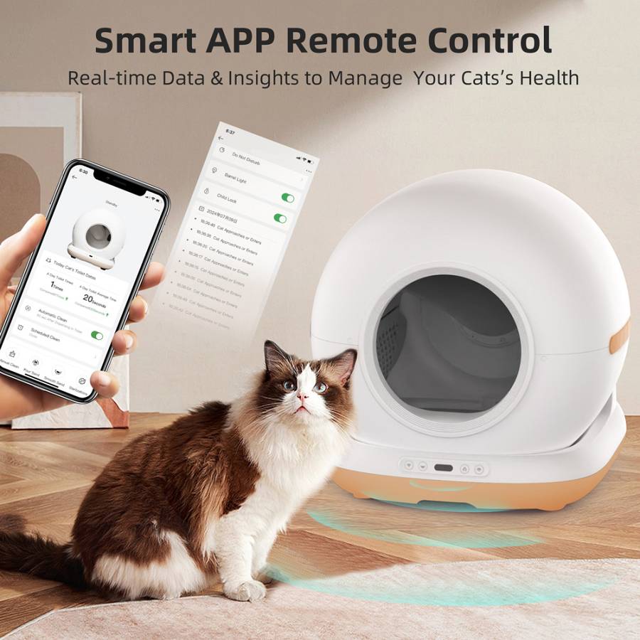 BRUNO smart αυτοκαθαριζόμενη τουαλέτα γάτας BRN-0235, 58.2x51.3x53cm, λευκή BRN-0235