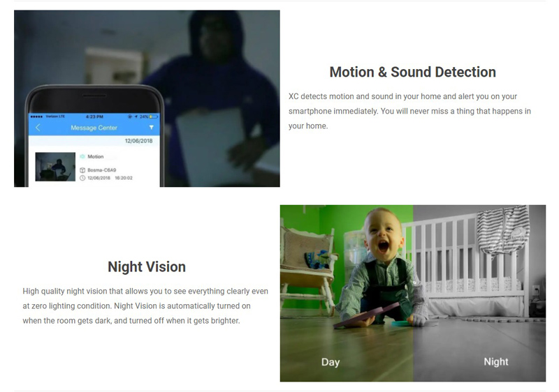 BOSMA ασύρματο σύστημα συναγερμού XC με κάμερα, Pan 360°, 1080p, WiFi BSM-XC