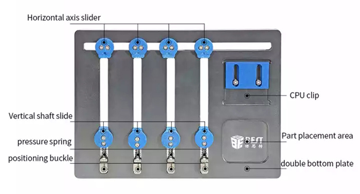 BEST βάση motherboard BST-001Q για επισκευή smartphone, 4-axis, 15x20cm BST-001Q
