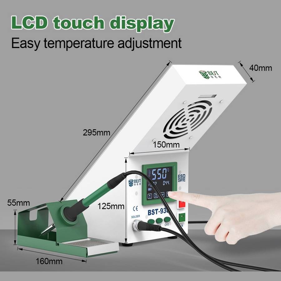 BEST Soldering Station BST-938 με σταθμό απορόφησης καπνού και LED φως BST-938