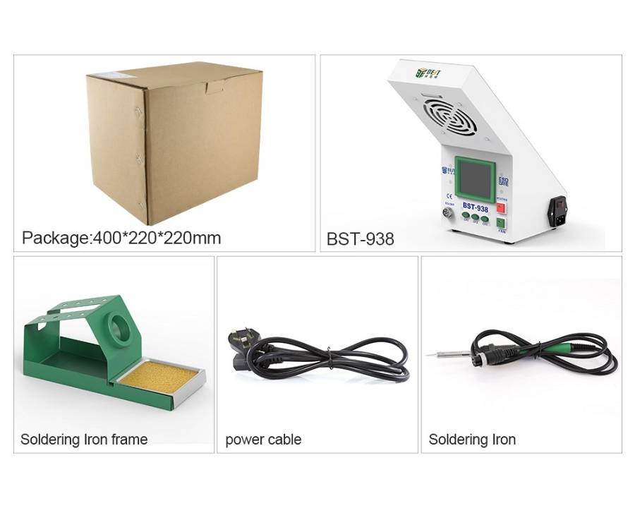 BEST Soldering Station BST-938 με σταθμό απορόφησης καπνού και LED φως BST-938