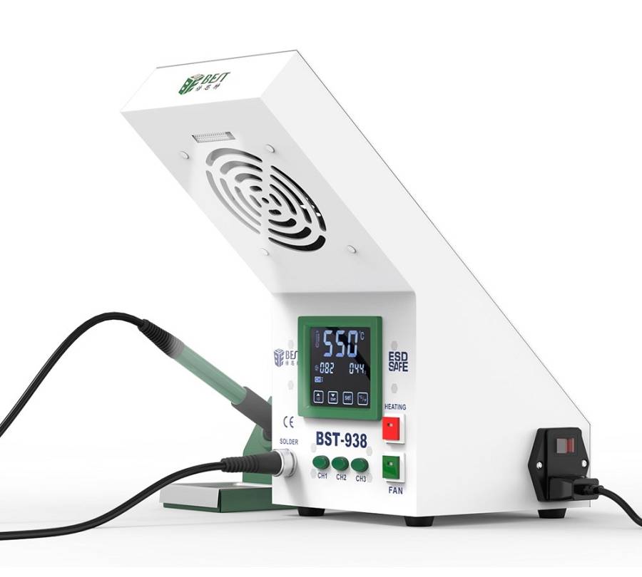 BEST Soldering Station BST-938 με σταθμό απορόφησης καπνού και LED φως BST-938