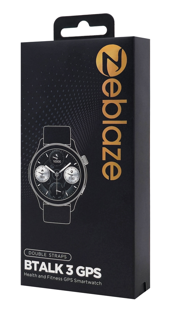 ZEBLAZE smartwatch Btalk 3 GPS, heart rate, 1.43 AMOLED, GPS, 3 ATM, γκρι BTALK3GPS-BK