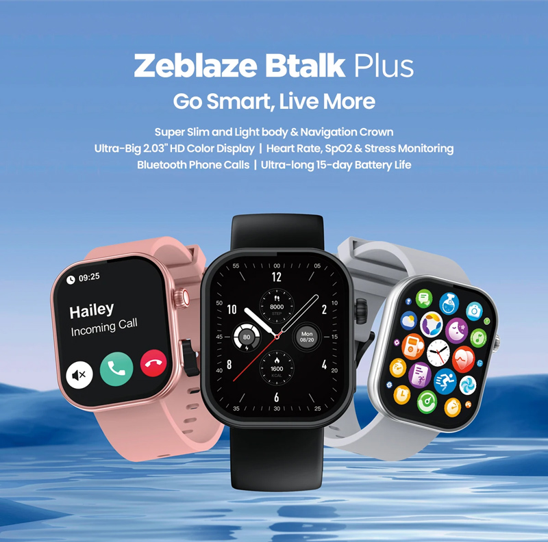 ZEBLAZE smartwatch Btalk Plus, heart rate, 2.03 IPS, IP68, μαύρο BTALKPLUS-BK