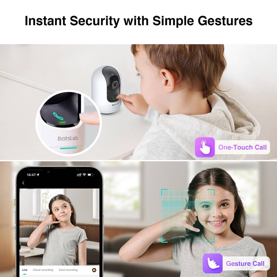 BOTSLAB smart κάμερα C221, 5MP/3K, WiFi, 360° PTZ, SD C221