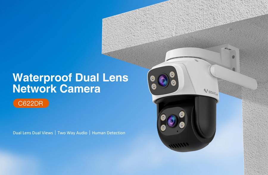 VSTARCAM smart κάμερα C622DR, dual lens, 2MP, WiFi, SD, PTZ, IP66 C622DR
