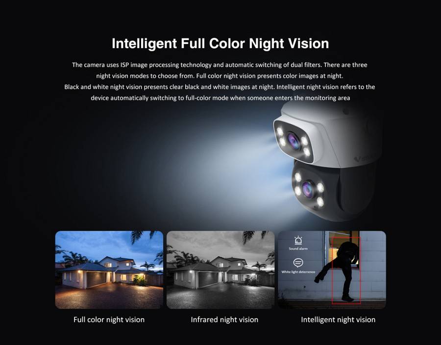 VSTARCAM smart κάμερα C622DR, dual lens, 2MP, WiFi, SD, PTZ, IP66 C622DR