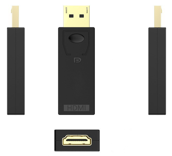 POWERTECH αντάπτορας DisplayPort σε HDMI CAB-DP065, Passive, 4K, μαύρος CAB-DP065