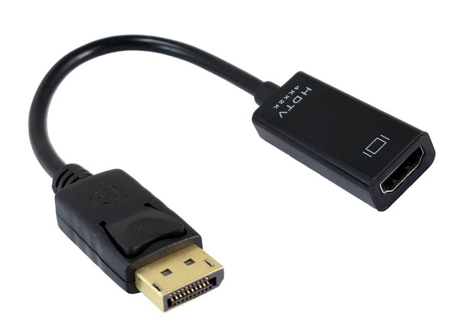 POWERTECH αντάπτορας DisplayPort σε HDMI CAB-DP076, 4K/60Hz, 0.1m, μαύρος CAB-DP076